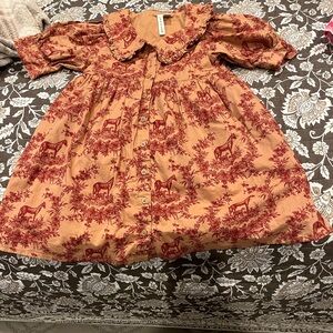 Charming Red and Orange Kids Dress with horses on it. Janie and Jack